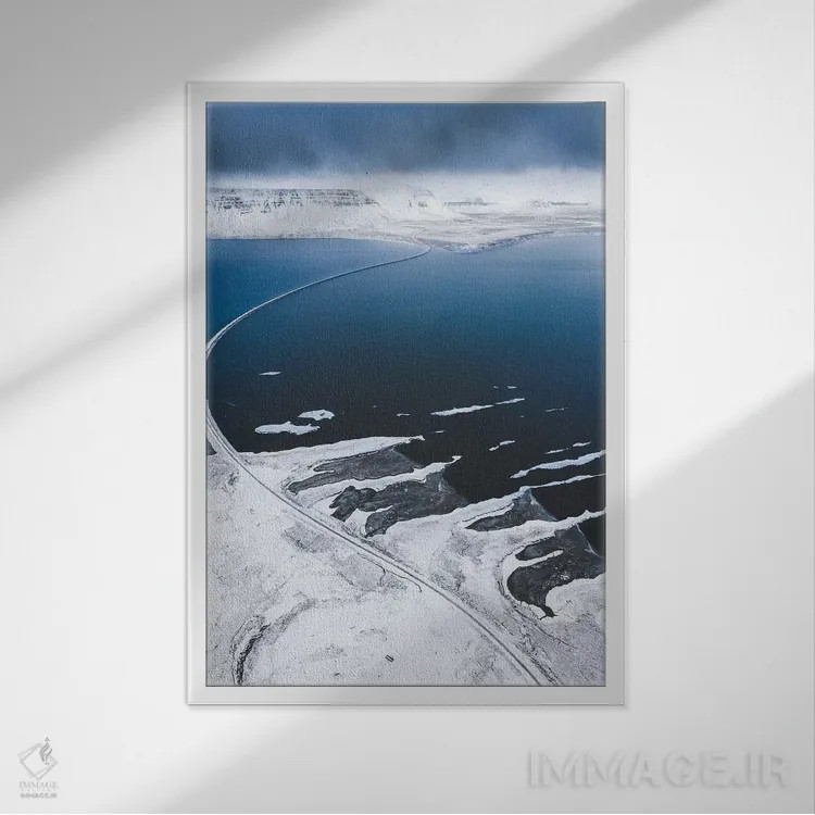 تابلو دکوراتیو جاده به شمال اثر جو شاتر - نمای قابدار سفید
