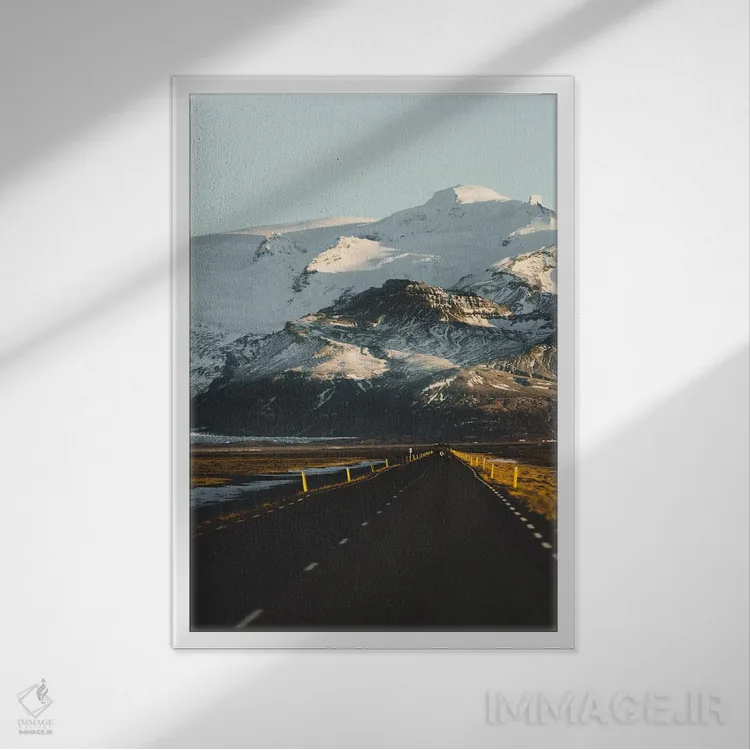 تابلو دکوراتیو جاده پیش رو اثر جو شاتر - نمای قابدار سفید