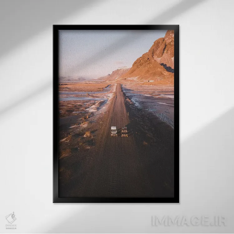 تابلو دکوراتیو دو نفر برای جاده اثر جو شاتر - نمای قابدار مشکی