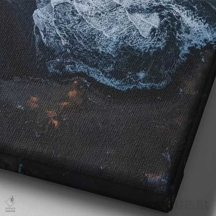 تابلو دکوراتیو شاخ غربی اثر جو شاتر - نمای نزدیک بافت بوم