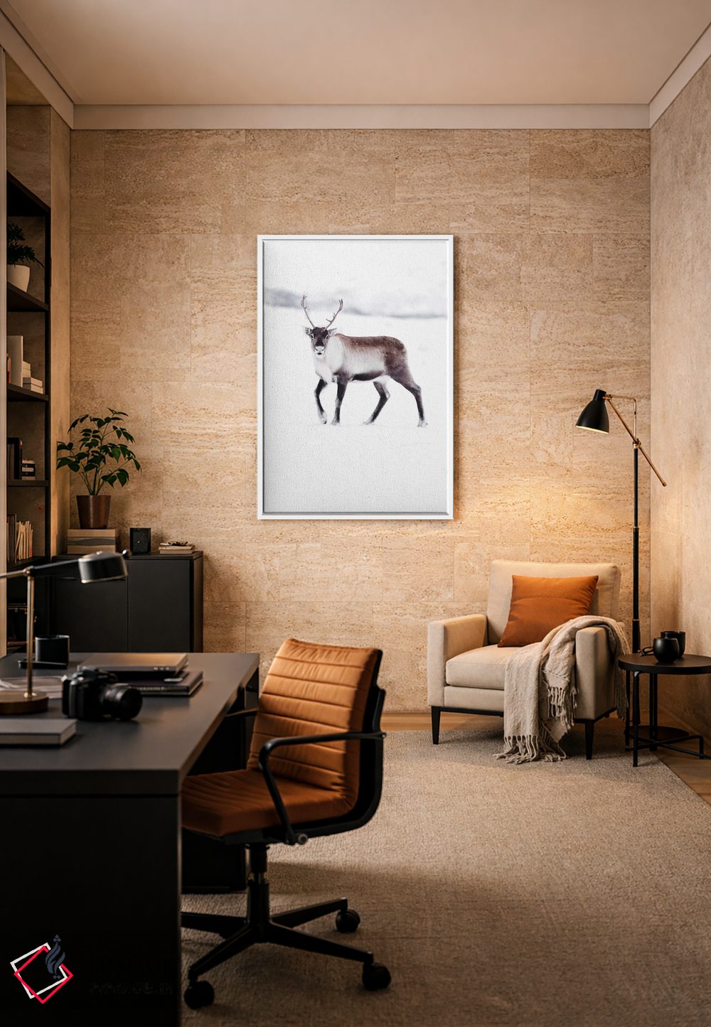 تابلو دکوراتیو گوزن شمالی قطبی اثر جو شاتر - D5W