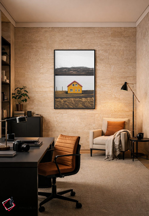 تابلو دکوراتیو خانه زرد اثر جو شاتر - D6B