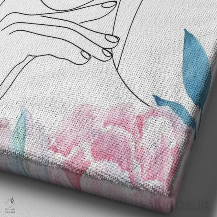 تابلو مینیمال زیبایی گل ها اثر جسی کیث - نمای نزدیک بافت بوم