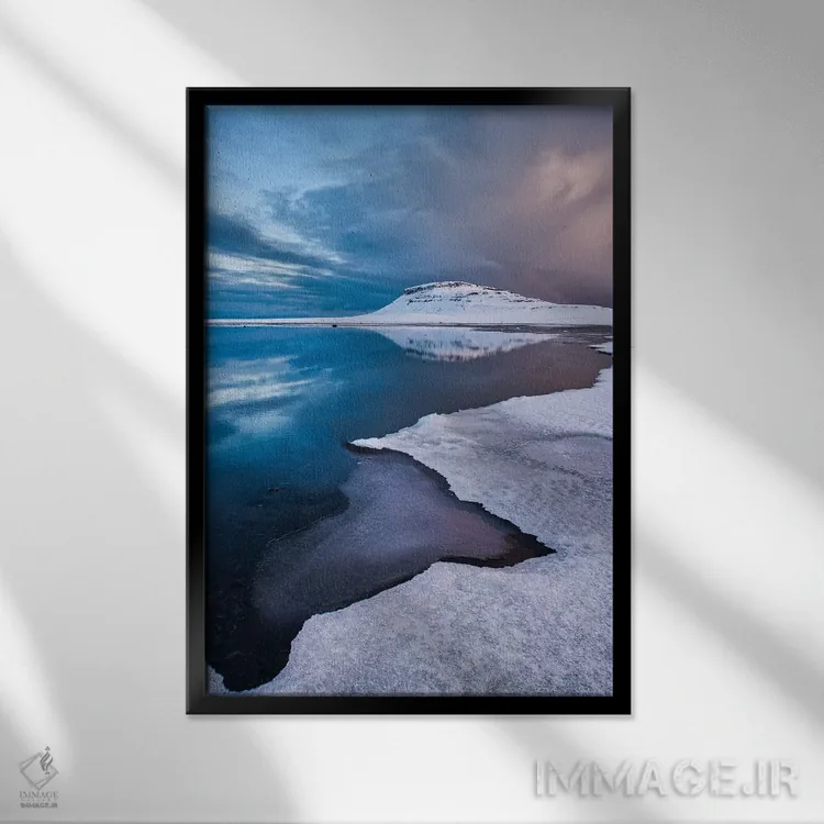 تابلو دکوراتیو خطوط سفید اثر جو شاتر - نمای قابدار مشکی