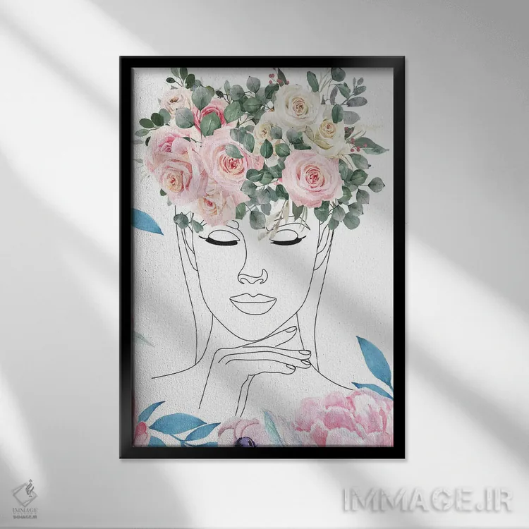 تابلو مینیمال زیبایی گل ها اثر جسی کیث - نمای قابدار مشکی