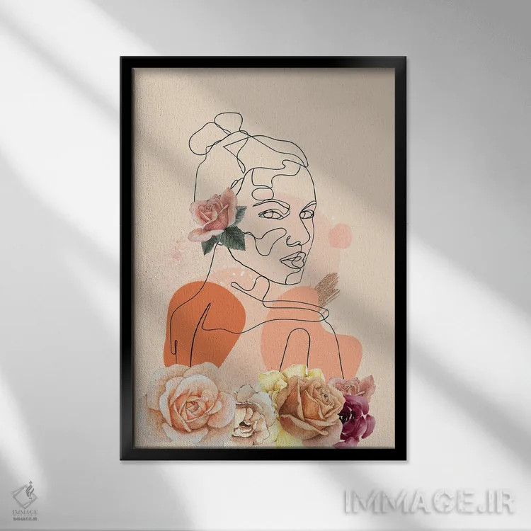 تابلو مینیمال جاه طلبی گل ها ۱ اثر جسی کیث - نمای قابدار مشکی