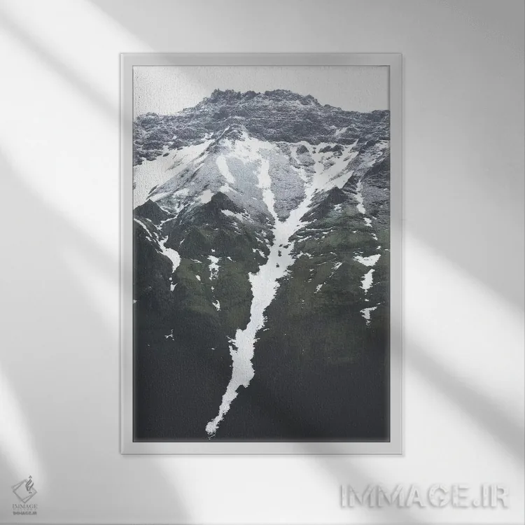 تابلو دکوراتیو برف در حال فرود اثر جو شاتر - نمای قابدار سفید