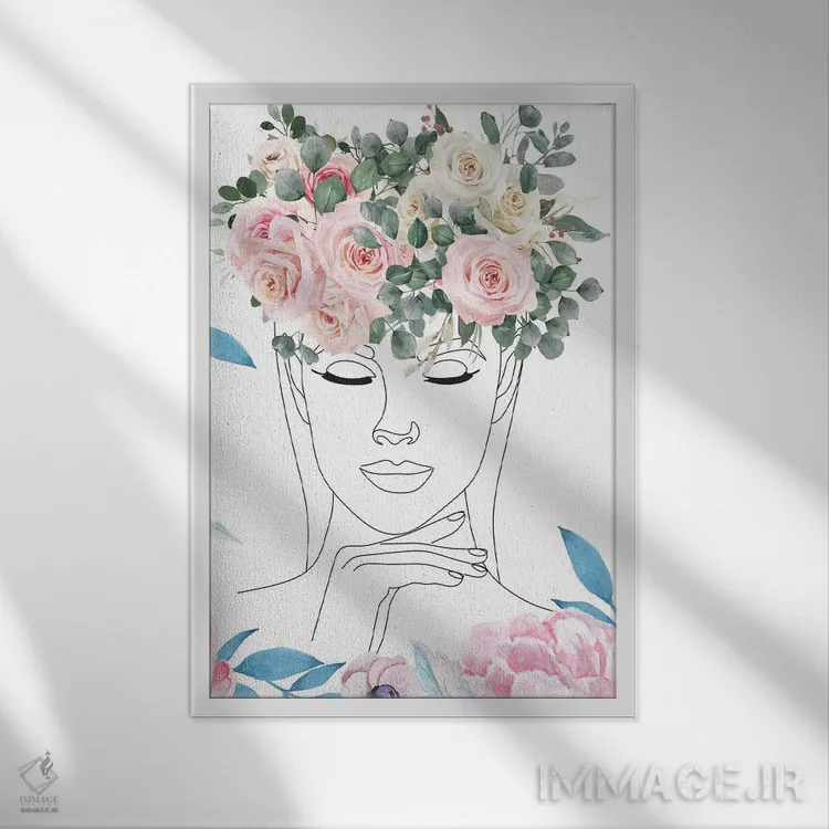 تابلو مینیمال زیبایی گل ها اثر جسی کیث - نمای قابدار سفید