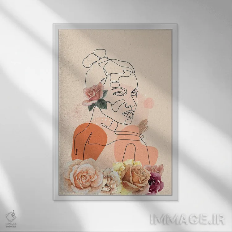 تابلو مینیمال جاه طلبی گل ها ۱ اثر جسی کیث - نمای قابدار سفید