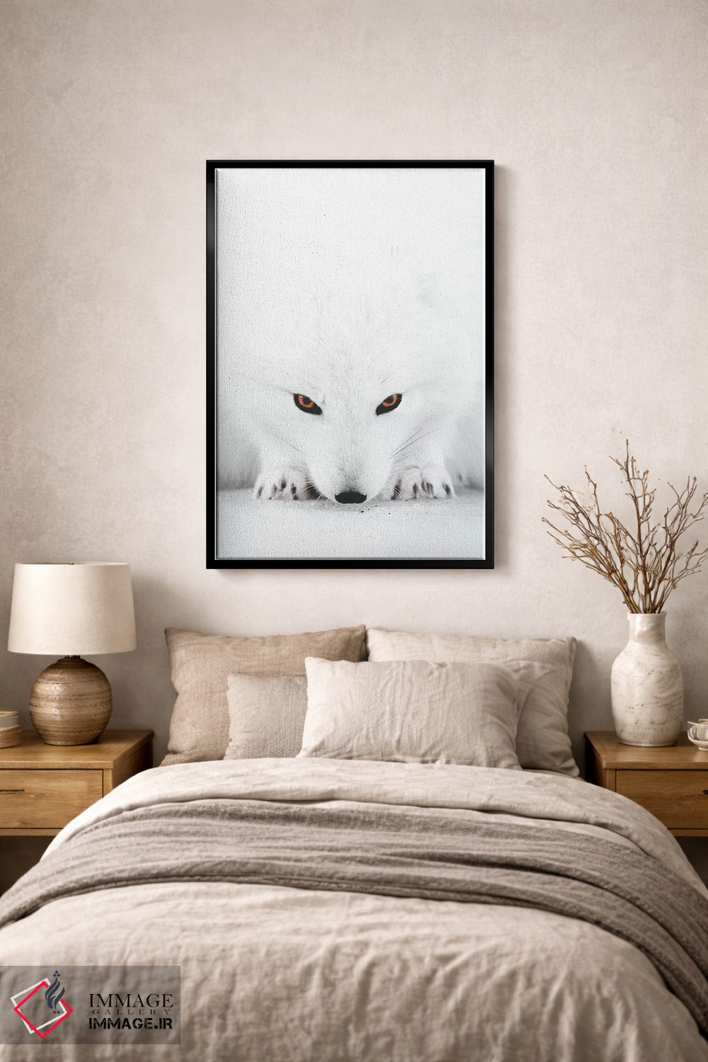 تابلو دکوراتیو روباه سفید ۲ اثر جو شاتر - D2B