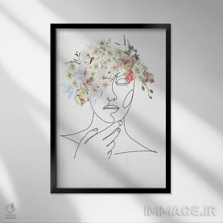 تابلو مینیمال روح گل ها اثر جسی کیث - نمای قابدار مشکی