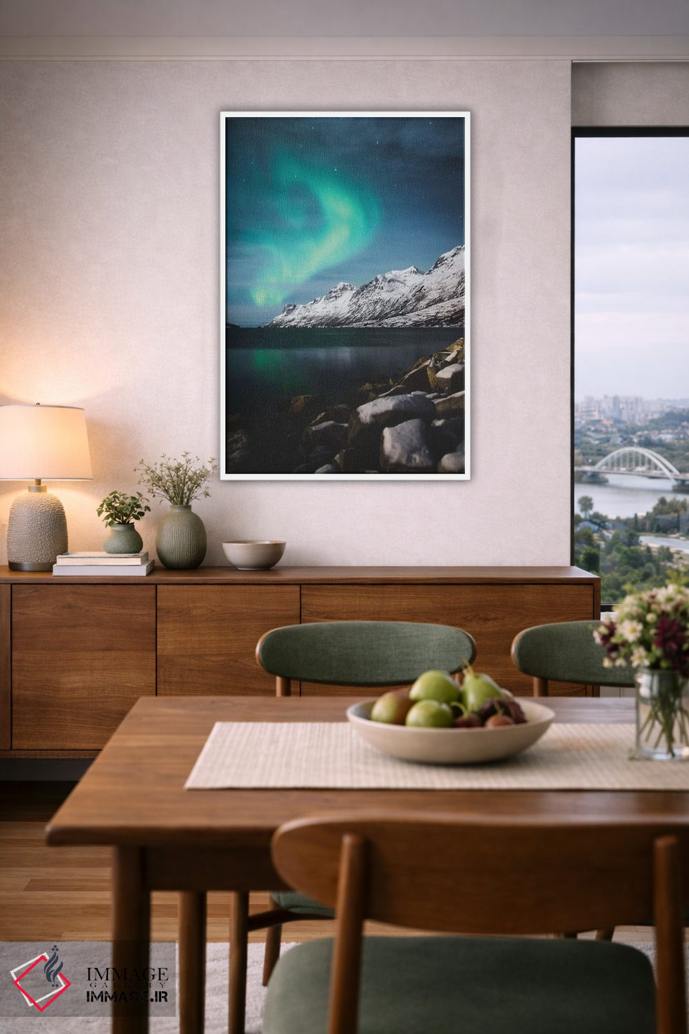 تابلو دکوراتیو شفق قطبی زمستانی اثر جو شاتر - D5W