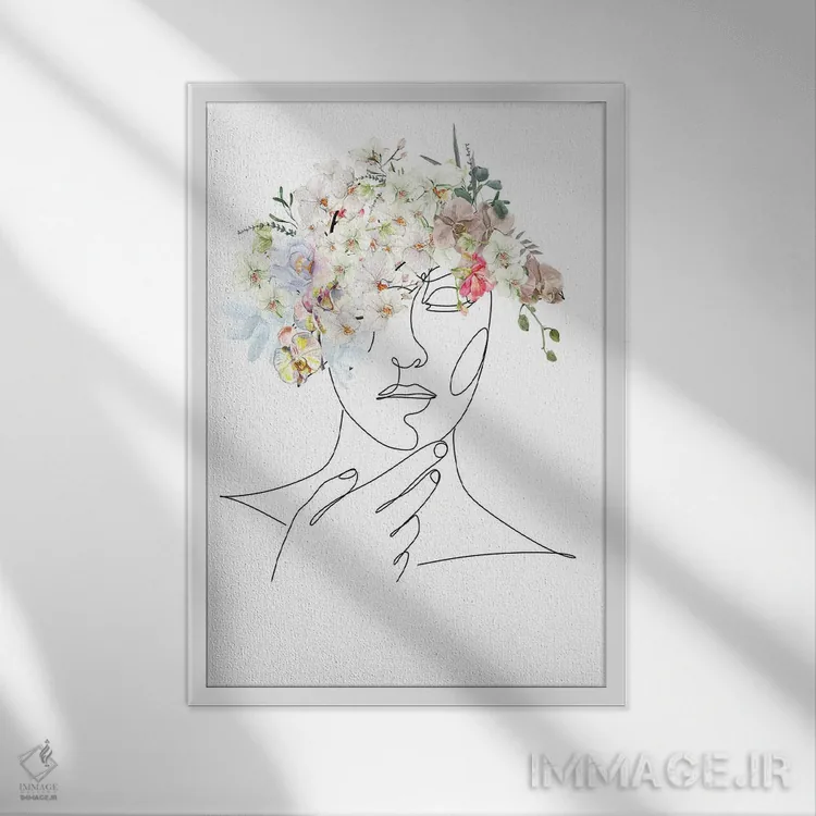 تابلو مینیمال روح گل ها اثر جسی کیث - نمای قابدار سفید