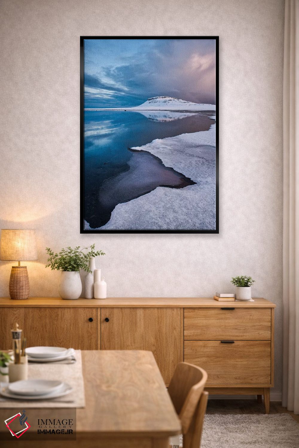 تابلو دکوراتیو خطوط سفید اثر جو شاتر - D5B