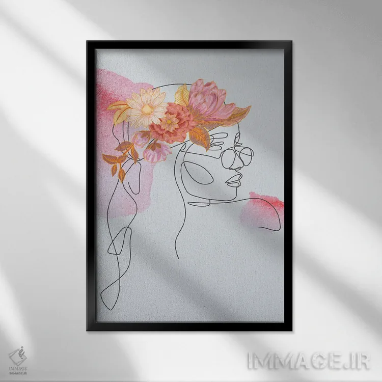 تابلو مینیمال رشد هیپنوتیزم کننده ۱ اثر جسی کیث - نمای قابدار مشکی