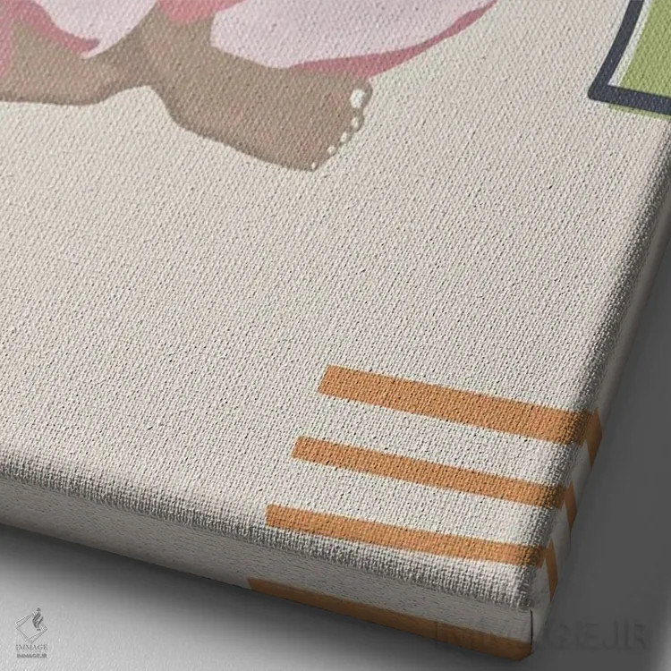 تابلو مینیمال حرکت یوگا ۱ اثر جسی کیث - نمای نزدیک بافت بوم