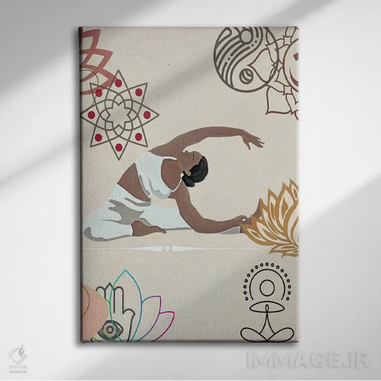 تابلو مینیمال حرکت یوگا ۲ اثر جسی کیث - نمای روبهرو روی دیوار