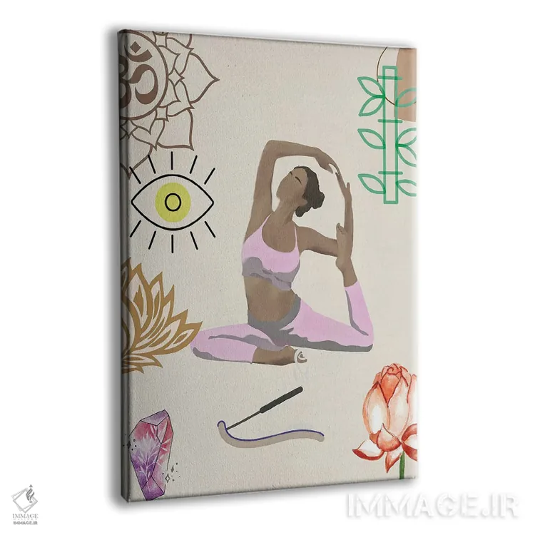 تابلو مینیمال حرکت یوگا ۴ اثر جسی کیث - نمای پرسپکتیو محصول