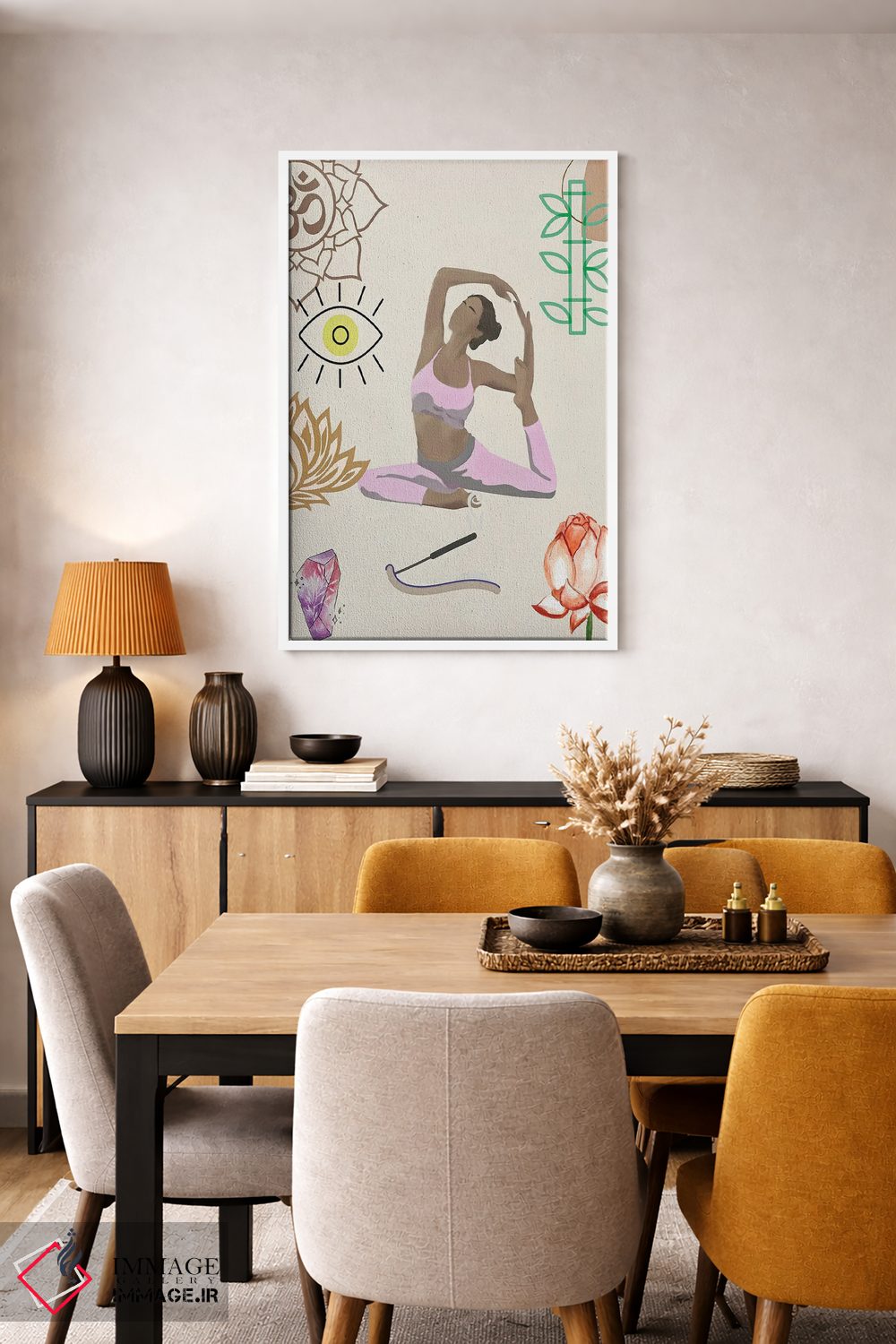 تابلو مینیمال حرکت یوگا ۴ اثر جسی کیث - D5W