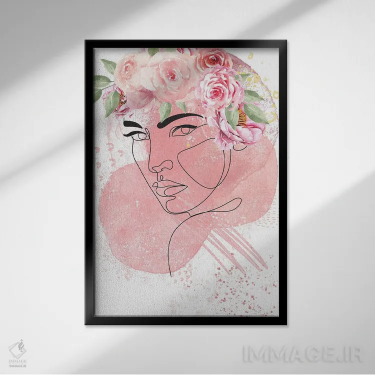 تابلو مینیمال رشد زیبا ۱ اثر جسی کیث - نمای قابدار مشکی