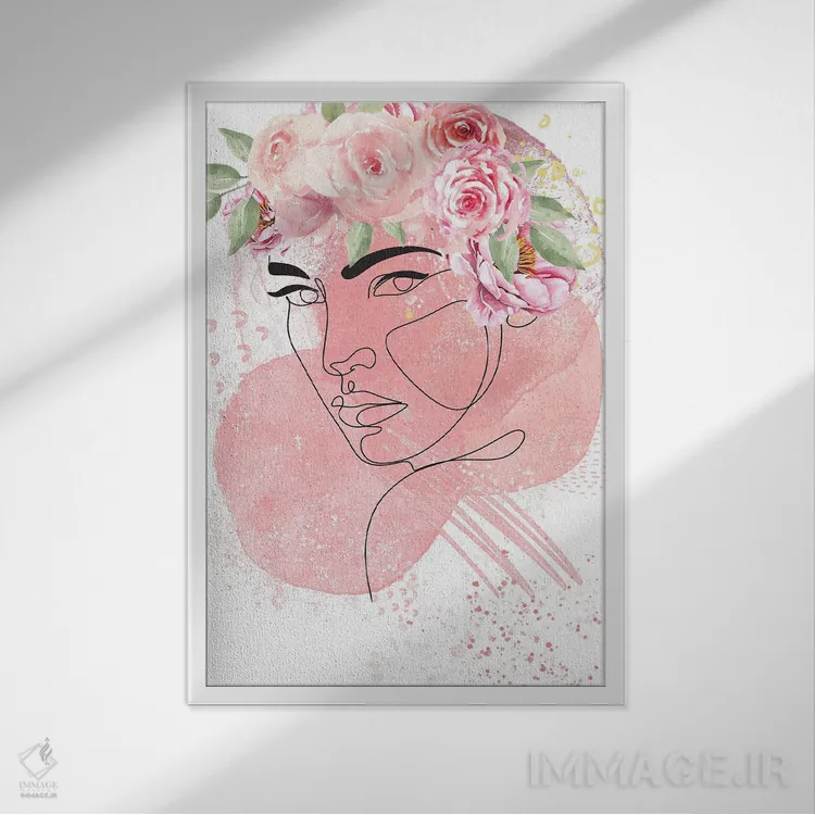 تابلو مینیمال رشد زیبا ۱ اثر جسی کیث - نمای قابدار سفید