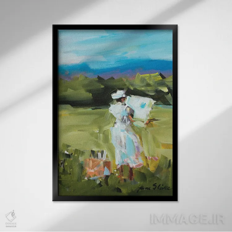 تابلو دکوراتیو نقاشی زنانه اثر جین اسلیوکا - نمای قابدار مشکی