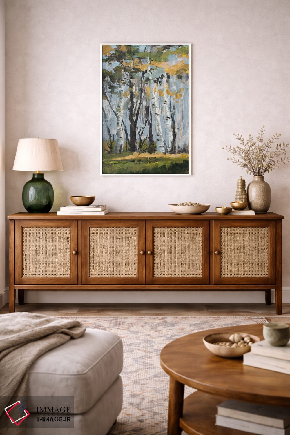 تابلو دکوراتیو درختان غان طلایی اثر جین اسلیوکا - D3W