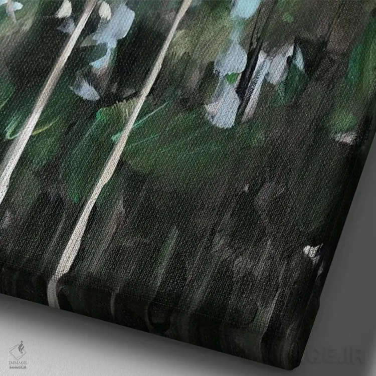 تابلو دکوراتیو نخل ها در ساحل اثر جین اسلیوکا - نمای نزدیک بافت بوم