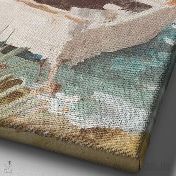 تابلو دکوراتیو یک روز در خور اثر جین اسلیوکا - نمای نزدیک بافت بوم