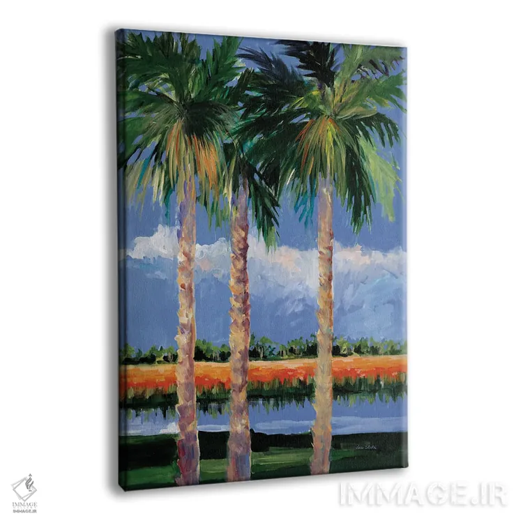 تابلو دکوراتیو ساحل نخل ها اثر جین اسلیوکا - نمای پرسپکتیو محصول