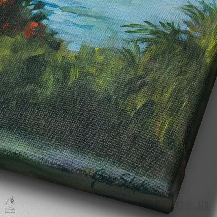تابلو دکوراتیو فرار اثر جین اسلیوکا - نمای نزدیک بافت بوم