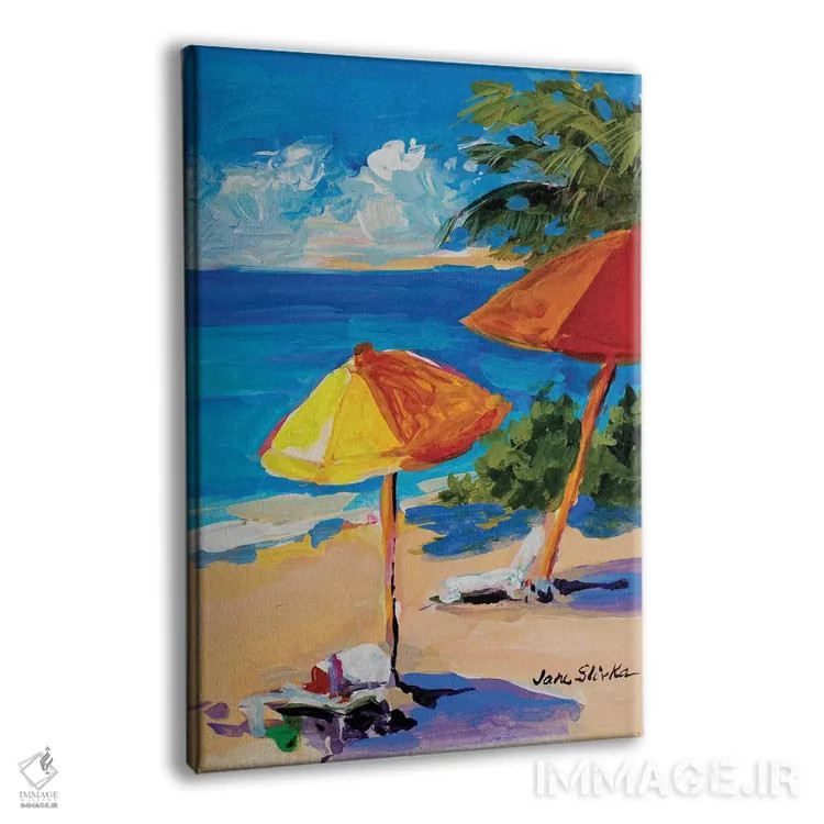تابلو دکوراتیو ساحل کارائیب اثر جین اسلیوکا - نمای پرسپکتیو محصول