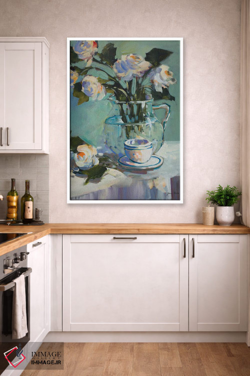 تابلو دکوراتیو گل ها و چای اثر جین اسلیوکا - D3W