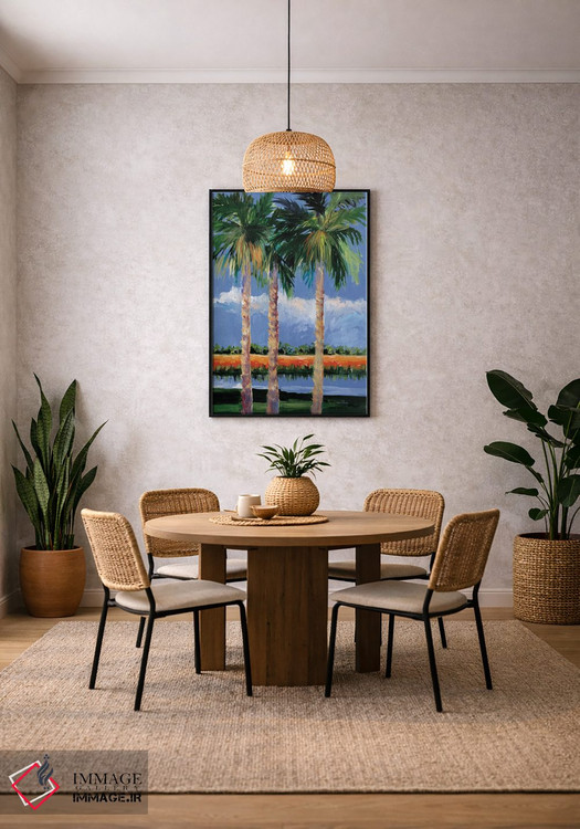 تابلو دکوراتیو ساحل نخل ها اثر جین اسلیوکا - D3B