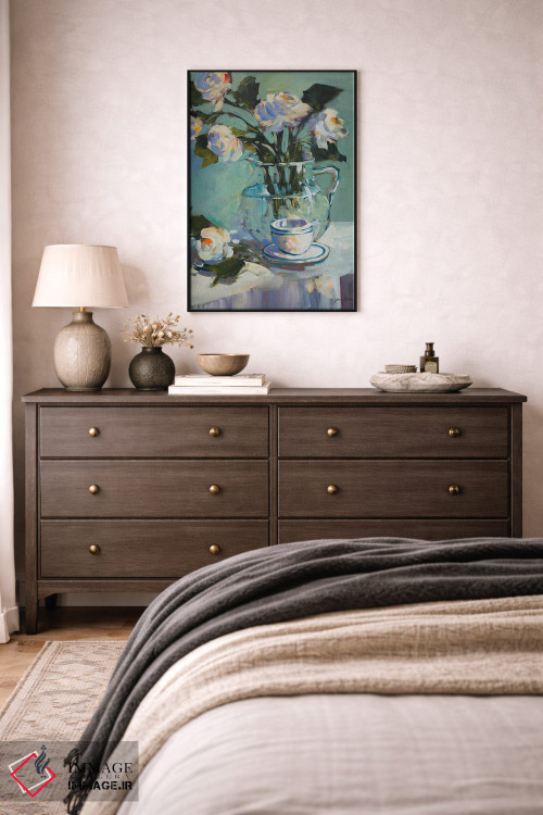 تابلو دکوراتیو گل ها و چای اثر جین اسلیوکا - D4B