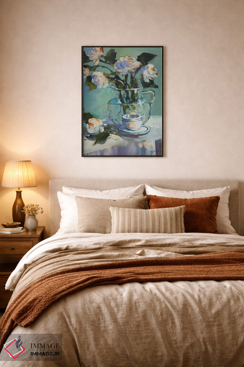 تابلو دکوراتیو گل ها و چای اثر جین اسلیوکا - D6B