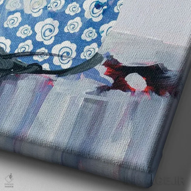 تابلو دکوراتیو آفتابگردان ها در گلدان تزیینی اثر جین اسلیوکا - نمای نزدیک بافت بوم