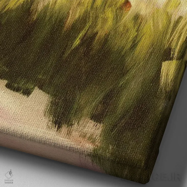 تابلو دکوراتیو علف دریایی اثر جین اسلیوکا - نمای نزدیک بافت بوم