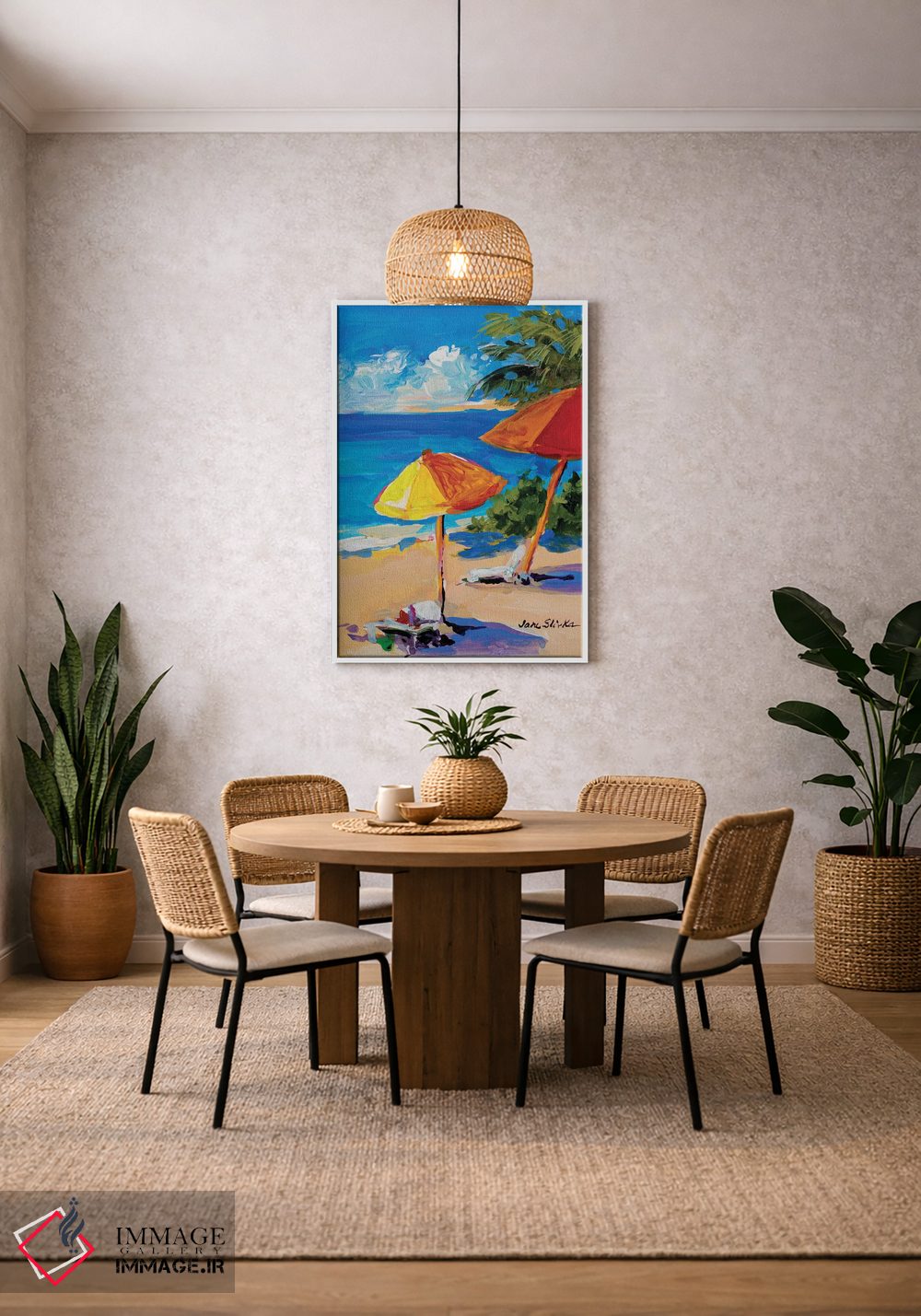 تابلو دکوراتیو ساحل کارائیب اثر جین اسلیوکا - D1W