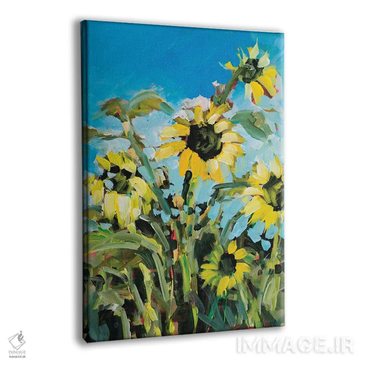 تابلو انتزاعی آفتابگردان ها II اثر جین اسلیوکا - نمای پرسپکتیو محصول