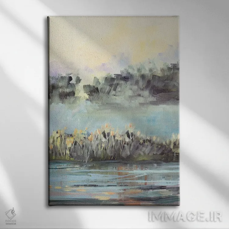 تابلو انتزاعی نمای باتلاق اثر جین اسلیوکا - نمای روبهرو روی دیوار