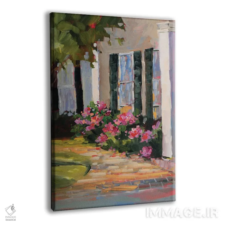 تابلو انتزاعی پنجره باغچه اثر جین اسلیوکا - نمای پرسپکتیو محصول