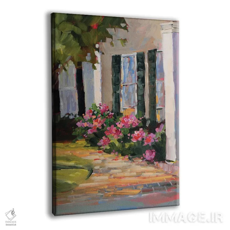 تابلو انتزاعی پنجره باغچه اثر جین اسلیوکا - نمای پرسپکتیو محصول
