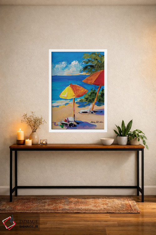 تابلو دکوراتیو ساحل کارائیب اثر جین اسلیوکا - D2W