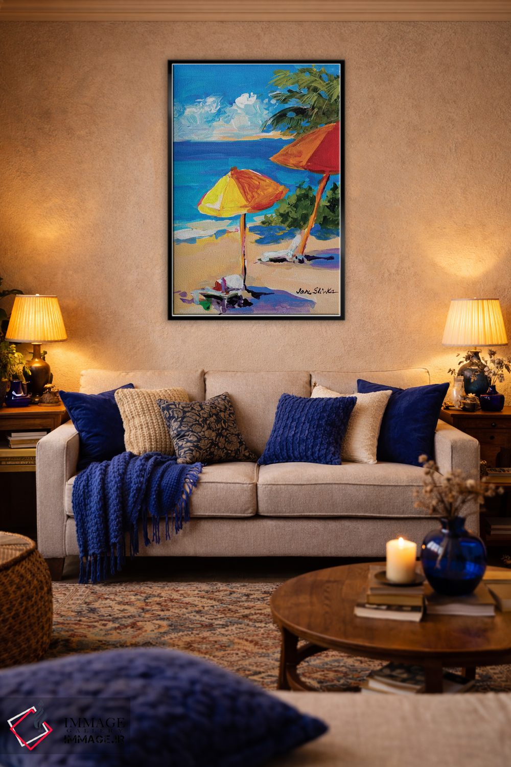 تابلو دکوراتیو ساحل کارائیب اثر جین اسلیوکا - D4B