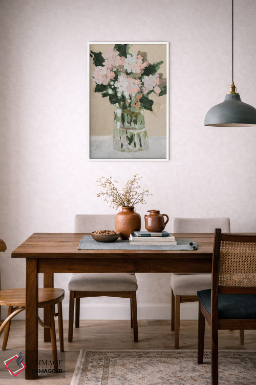 تابلو دکوراتیو دسته گل صورتی اثر جین اسلیوکا - D6W