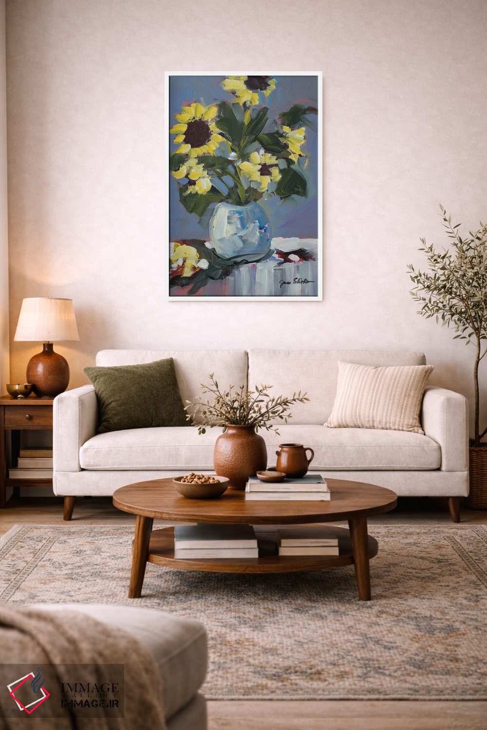 تابلو دکوراتیو آفتابگردان ها اثر جین اسلیوکا - D2W