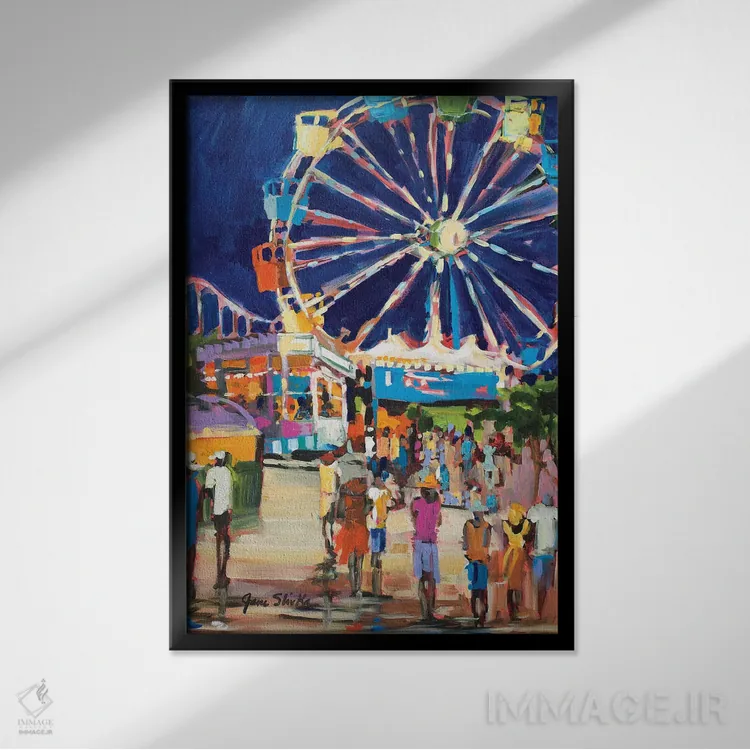 تابلو دکوراتیو کارناوال اثر جین اسلیوکا - نمای قابدار مشکی