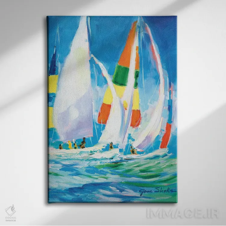 تابلو دکوراتیو بیا با قایق برویم اثر جین اسلیوکا - نمای روبهرو روی دیوار