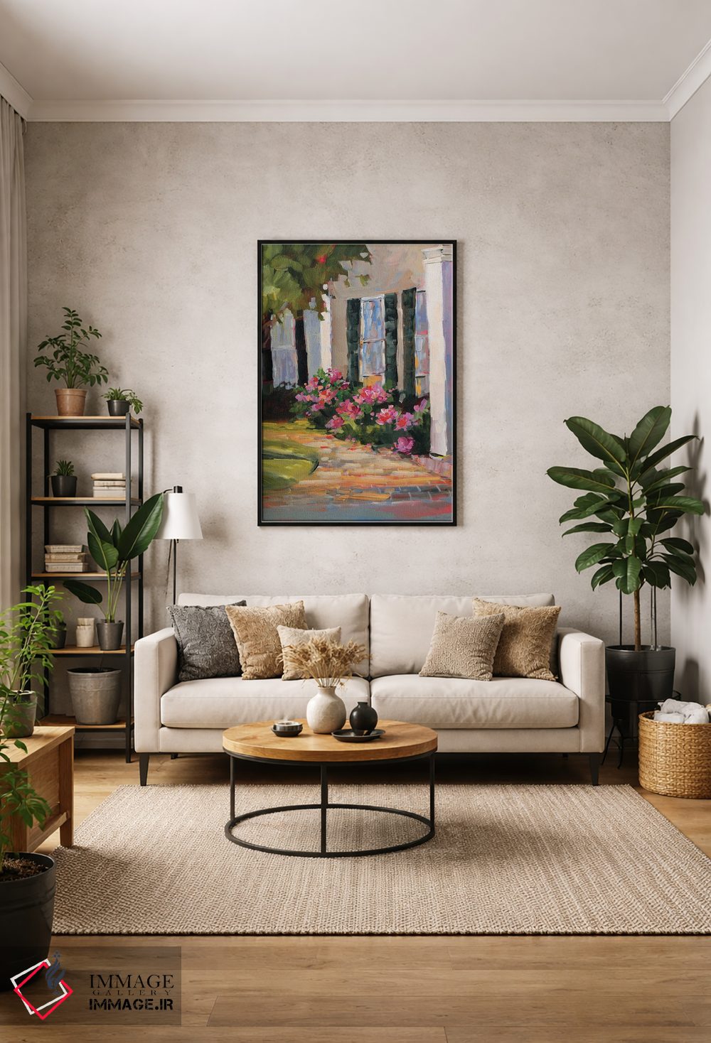 تابلو انتزاعی پنجره باغچه اثر جین اسلیوکا - D2B